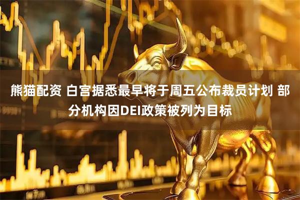 熊猫配资 白宫据悉最早将于周五公布裁员计划 部分机构因DEI政策被列为目标