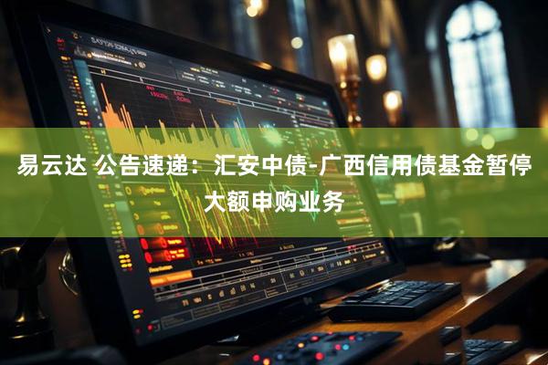 易云达 公告速递：汇安中债-广西信用债基金暂停大额申购业务